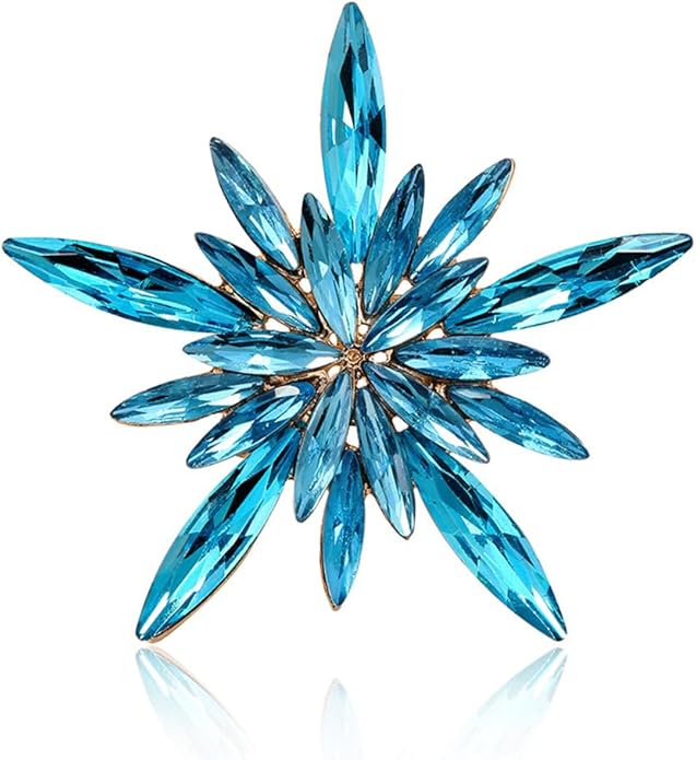 Rhinestone Flower Brooch Pin for Women Red Black Purple Flower Broochs Pin Hat Christmas Brooch Jewelry