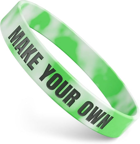 Custom Wristbands For Events, Fundraisers & Promotions | Add Text, Icons, & Logos | Bulk Rubber Bracelets | Classic 1/2” | 100% Silicone