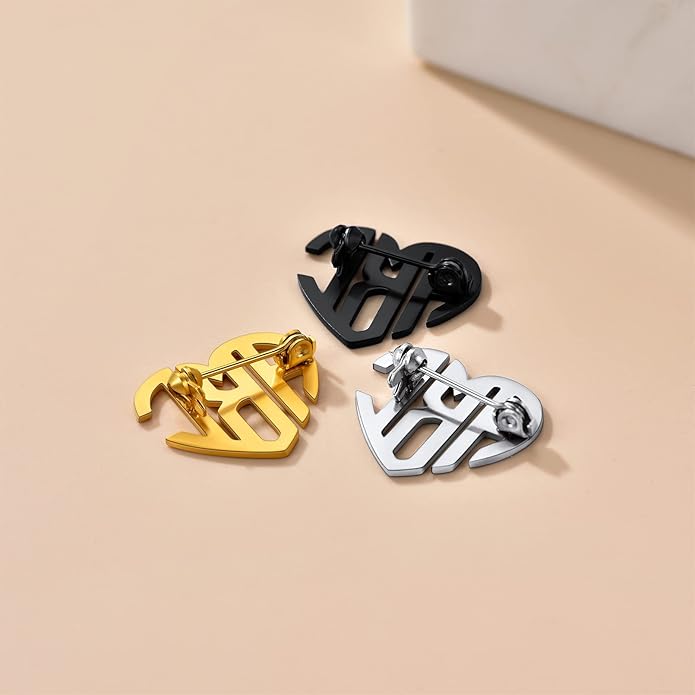 Custom4U Custom Name Pin Personalized Brooch Pins for Women Men Stainless Steel Name Tag with Letters/Initials - Silver/Gold/RoseGold/Black Customized Jewelry Gifts for Birthday Wedding Business Party