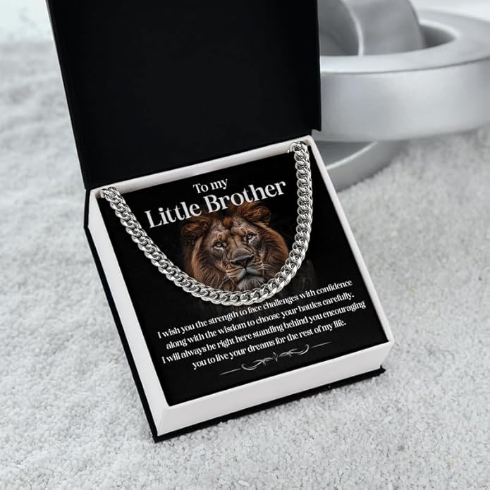 KOLMALK Brother Necklace - Cuban Link Chain Necklace for Men, To My Brother Gift from Sister for Birthday, Anniversary or Christmas