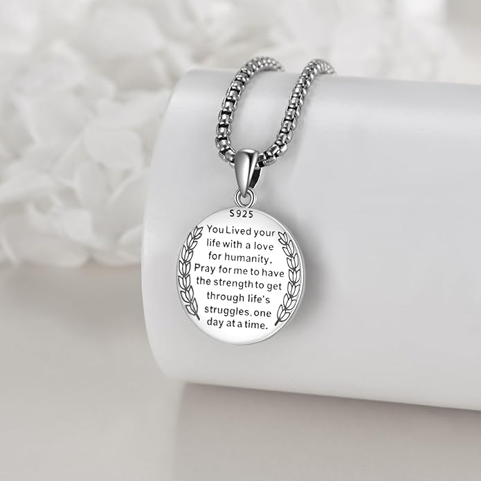 YFN Patron Saint Necklace Sterling Silver Amulet Medal Pendant Religious Protector Jewelry Gifts for Women Men