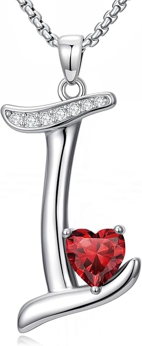 Christmas Gifts for Women Alphabet A to Z Initial Birthstone Pendant Necklaces for Women - 18k White Gold Plated Personalized Name Jewelry Valentine Mothers Day Birthday Gifts for Women Her Girlfriend