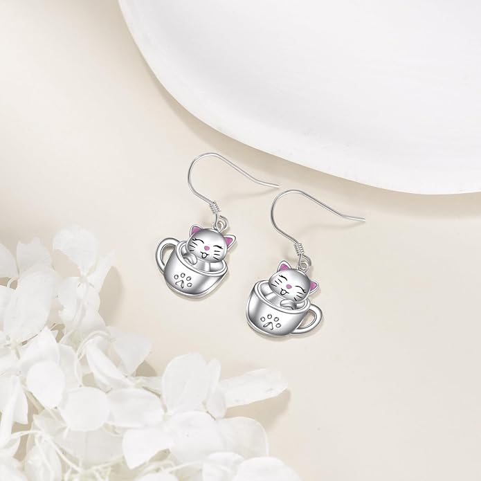 Animal Earrings 925 Sterling Silver Dangle Earrings Leverback Earrings Animal Jewelry for Women