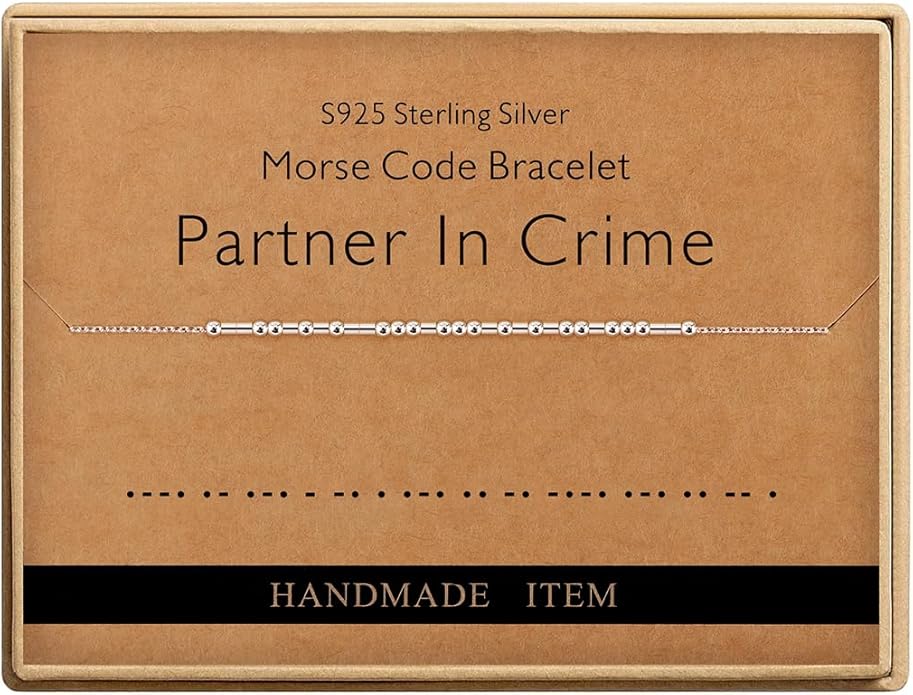Monily Inspirational Gifts for Women Morse Code Bracelets for Women Funny Bracelet for Friend Funny Gift for Women Sterling Silver Bracelet for Women