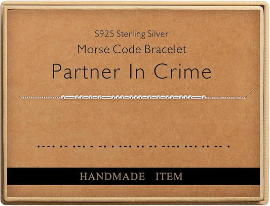 Monily Inspirational Gifts for Women Morse Code Bracelets for Women Funny Bracelet for Friend Funny Gift for Women Sterling Silver Bracelet for Women