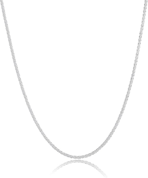 925 Sterling Silver Singapore Chain Lobster Clasp Paperclip Necklace for Women Sparkling Chain 2mm2.5mm3mm4mm5mm Gifts for Her