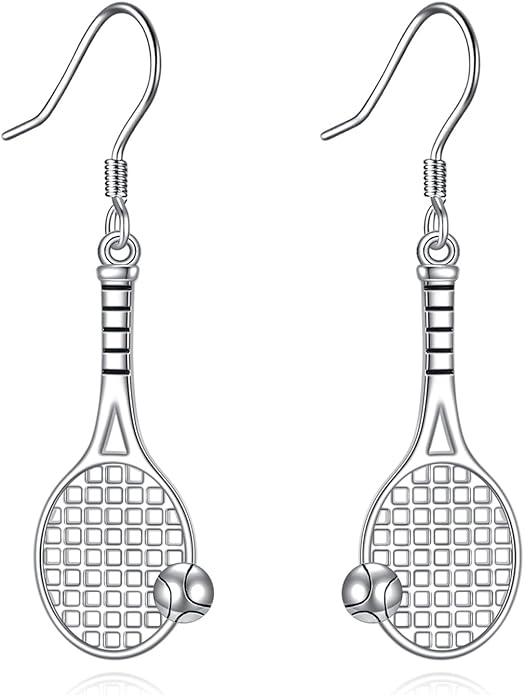 Pickleball/Tennis/Soccer/Volleyball/Golf/Hockey/Basketball Earrings for Women 925 Sterling Sliver Sports Ball Earrings Pickle Ball Dangle Earrings Pickleball Jewelry Gifts for Women Lover