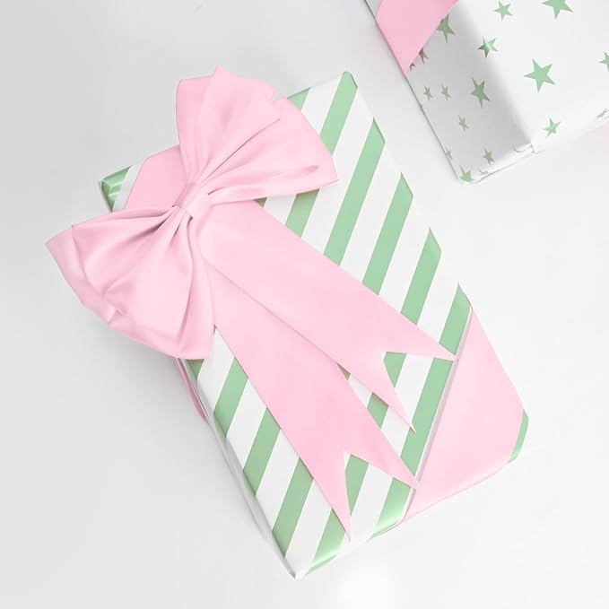 LEEQE Double Face Lt.Pink Satin Ribbon 1-1/2 inch X 50 Yards Polyester Lt.Pink Ribbon for Gift Wrapping Very Suitable for Weddings Party Hair Bow Invitation Decorations and More