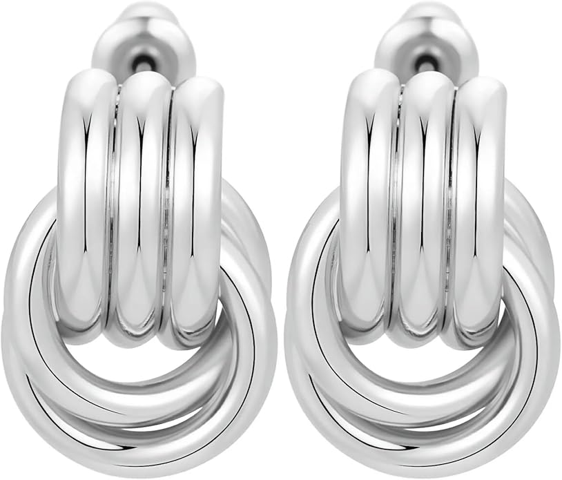 Trendy 14K Gold Plated Knot Earrings are Thick and Charming Pendant Earrings for Women They are Lightweight Hypoallergenic Fashion Accessories Jewelry Gifts for Women