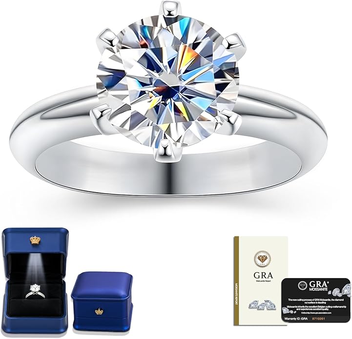 Moissanite Wedding Band Wedding Rings for Women D Color VVS1 Clarity, 925 Sterling Silver with 18K White Gold Plated Engagement Ring Anniversary Band Ideal Gift for Women Size 5~10
