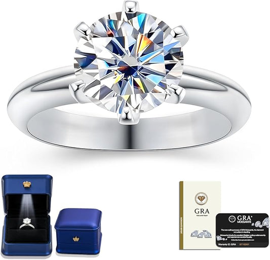 Moissanite Wedding Band Wedding Rings for Women D Color VVS1 Clarity, 925 Sterling Silver with 18K White Gold Plated Engagement Ring Anniversary Band Ideal Gift for Women Size 5~10