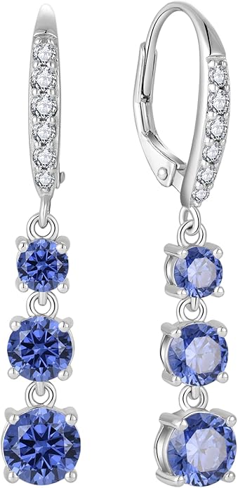 Starchenie Dangle Drop Earrings for Women 925 Sterling Silver Leverback Earrings Birthstone Jewelry