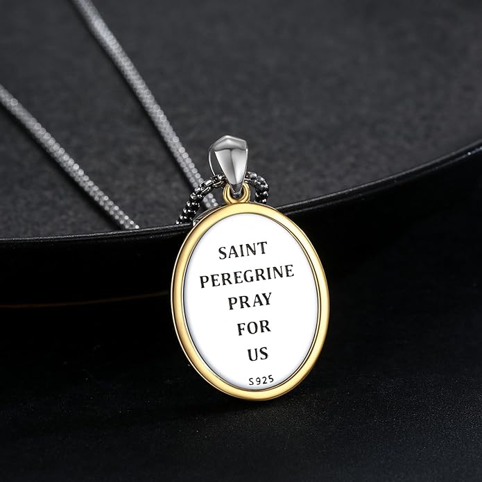Taioiat Saint Necklace 925 Sterling Silver St Necklace Amulet Pendant Jewelry Religious Gift for Men Women