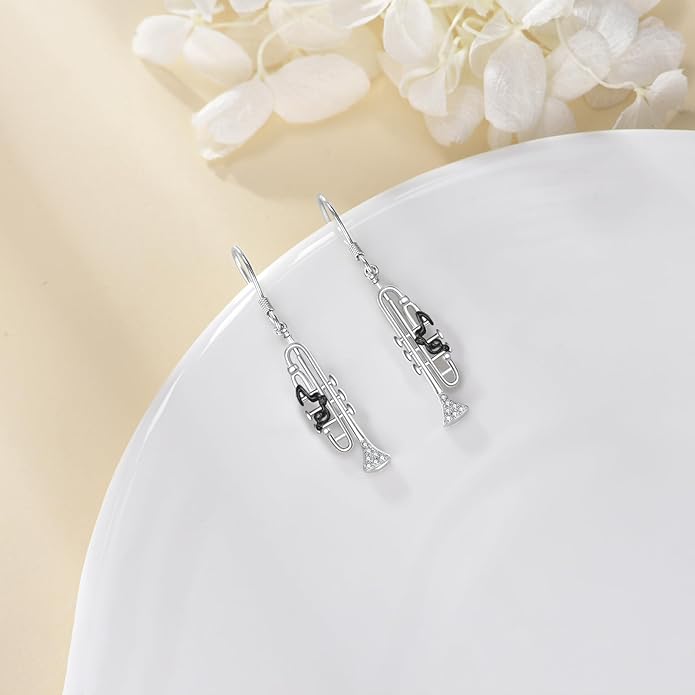 DNA Music/DNA/Piano/Moth/Sunflower/Trumpet Earring 925 Sterling Silver Astronaut/Raccoon/Moth/Sunflower Jewelry for Women
