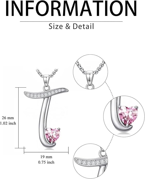 Christmas Gifts for Women Alphabet A to Z Initial Birthstone Pendant Necklaces for Women - 18k White Gold Plated Personalized Name Jewelry Valentine Mothers Day Birthday Gifts for Women Her Girlfriend