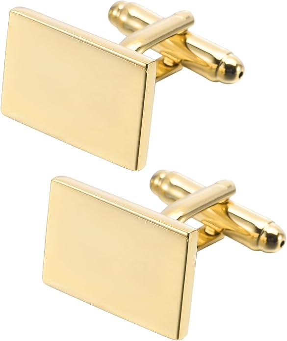 Jonwo Classic Rectangle Stainless Steel Men's Cufflinks in Gift Box Classic Tuxedo Shirt Cuff Link for Wedding Formal Business