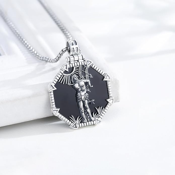 Taioiat Saint Necklace 925 Sterling Silver St Necklace Amulet Pendant Jewelry Religious Gift for Men Women