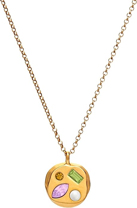 Birthdate 14k Gold Necklace for Women - 16-20in Adjustable 14 Karat Gold Chain with Lobster Clasp - Cadenas de Oro 14k Puro Para Mujer, Ladies Jewelry Birthstone
