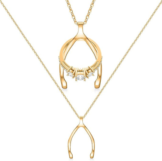 Original Patented Ring Holder - Stainless Steel Necklace - Women & Men Wedding & Engagement Ring Holder - Gift for Her