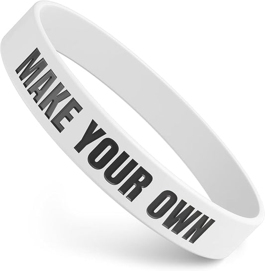 Custom Wristbands For Events, Fundraisers & Promotions | Add Text, Icons, & Logos | Bulk Rubber Bracelets | Classic 1/2” | 100% Silicone
