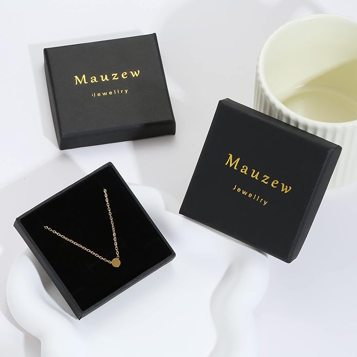Dainty Chain Necklace for Women, 18K Gold Plated Coin Disc Choker Necklaces Simple Satellite Beaded Twisted Thin Paper Clip Chain Everyday Jewelry Gifts