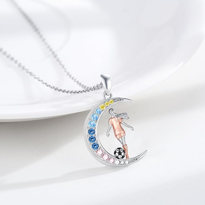 Soccer/Basketball/Gymnastics/Swimming/Ballet/Running/Golf/hockey Necklace 925 Sterling Silver Sport Jewelry Birthday Christmas Gifts for Women