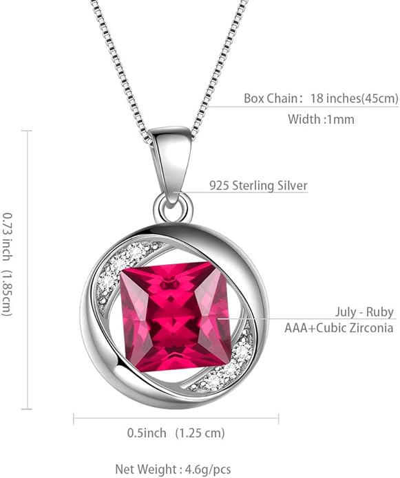 Aurora Tears 925 Sterling Silver 12 Birthstones Necklace/Earring/Ring/Bracelet Women Birthstone Pendant Crystal Fashion Birthday Jewelry Christmas Gift for Girls Women