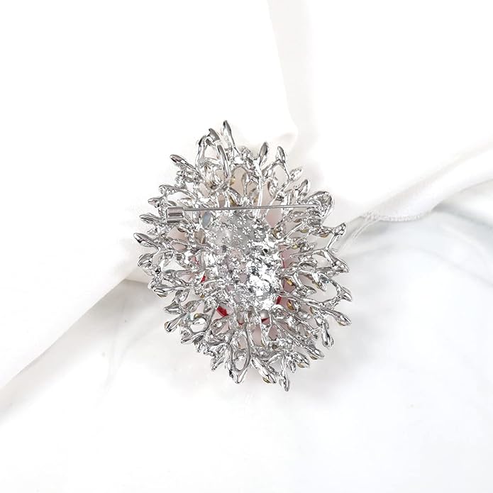 YOQUCOL Elegant Colorful Cubic Zirconia Crystal Bright Rhinestone Brooch Pins for Women Grils