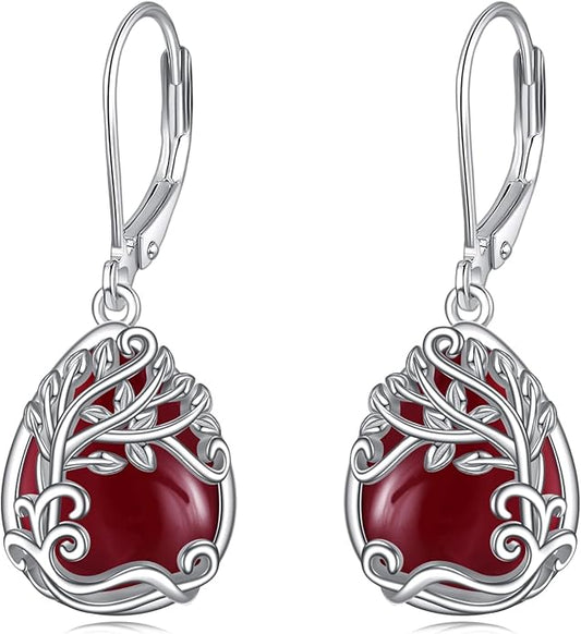 Moonstone Filigree Drop Dangle Teardrop Earrings 925 Sterling Silver Moonstone Leverback Earrings for Women Jewelry Gifts