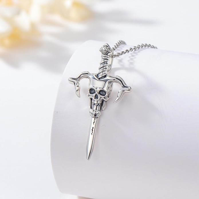 KoyeKei Sterling Silver Halloween Necklace Gothic Jewelry Gifts for Women Men