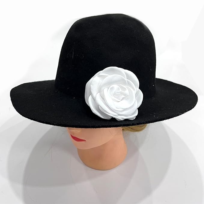 Sanrich Women's Brooches 4pcs Rose Flower Hair Clip Mexican Hair Flowers Clips Hairpin Brooch Tea Party Hats Headpieces (white)