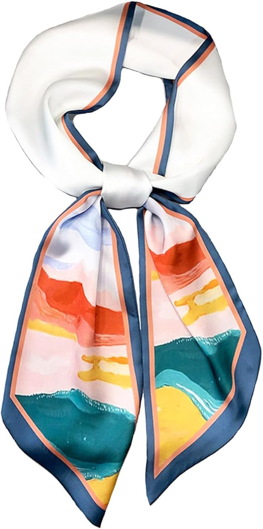 Hioyiwse Head Scarf Hair Neck Scarves For Women Purse Bag Scarfs For Handbags Silky Long Thin Satin Headscarf Fashion