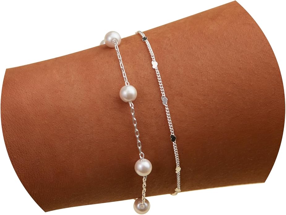 Gold Bracelets for Women Non Tainish,Dainty Bracelets Stack for Women Trendy, Gold Plated Cuff Bracelets Stack With Beaded Cuban Paperclip Snake Rope Bangle Hand Chain Jewelry Gifts for Women