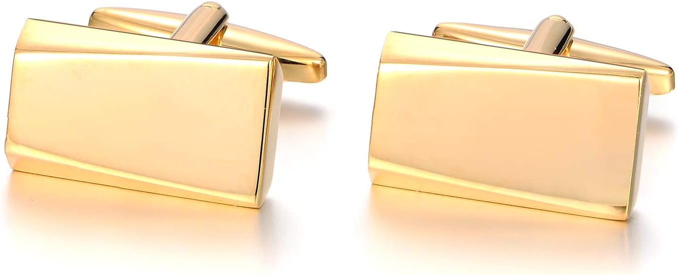 Merit Ocean Cufflinks for Men, Stainless Steel Cuff Links Mens for Wedding Business Gifts, Silver, Black, Gold