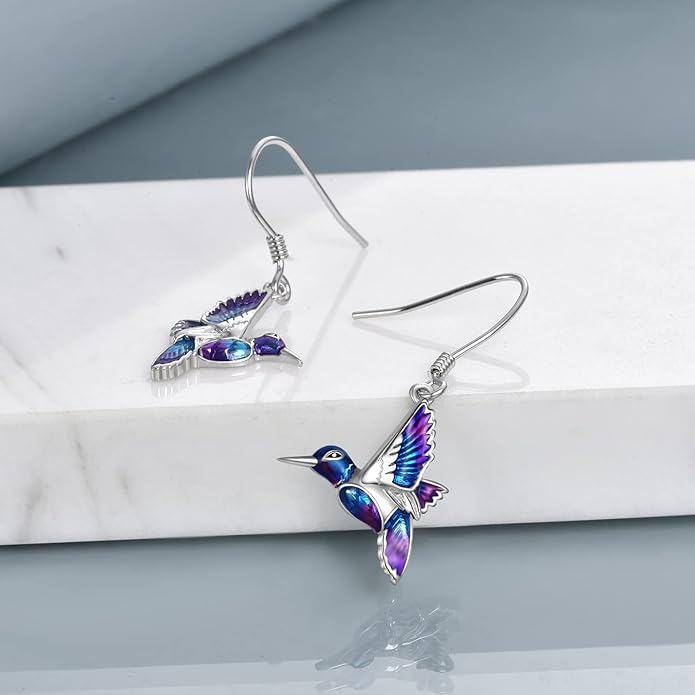 YFN Hummingbird Earrings Bird Dangle 925 Sterling Silver Jewelry Gifts for Women