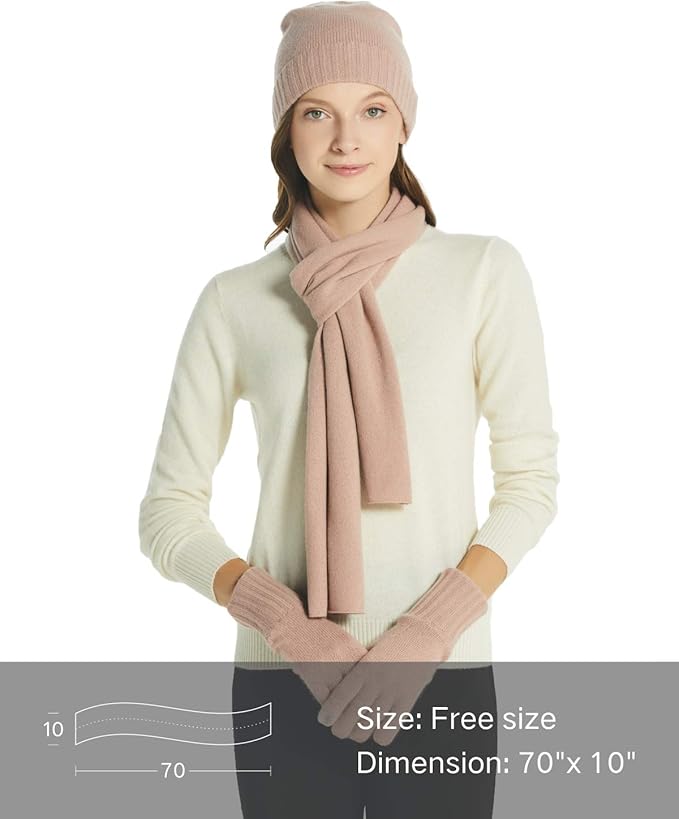 EURKEA 100% Cashmere Winter Scarf in Solid Colors with Gift Box for Women, Warm & Soft & Lightweight, Gift Ready