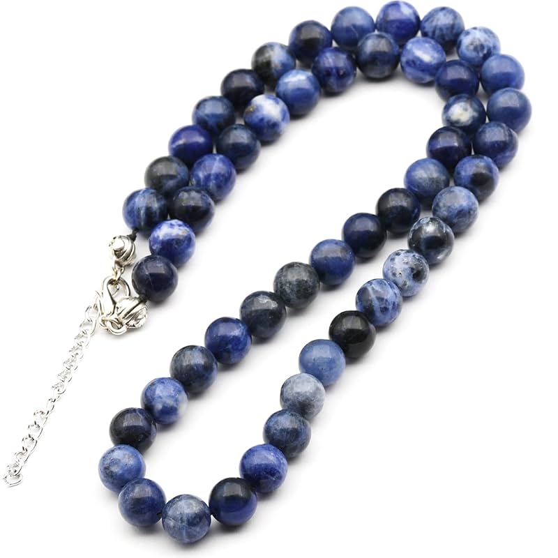 Natural Sodalite Beaded Choker, Genuine Blue Crystal Necklace, Fancy Gemstone Choker, 8mm Beads, Unique Fashion Jewelry, Healing Crystal Chakra Necklace, Durable Stone Necklace, Sagittarius Necklace