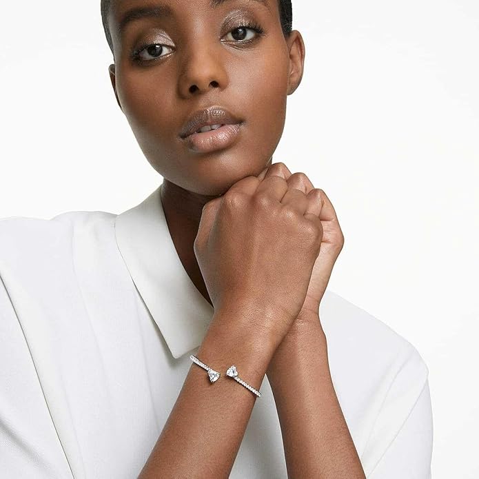 Swarovski Soul Heart Bangle Bracelet Collection, Rhodium Finish, Clear Crystals