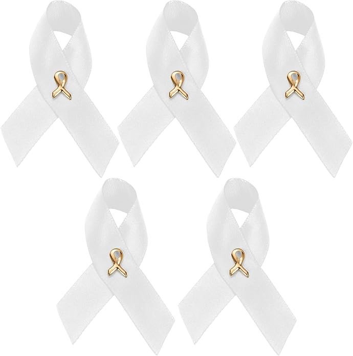 1/2/5/10/25/50/100pcs Satin Awareness Ribbon Pins (Pick your color), for Cancer & Disease Awareness, Bulk Quantities for Fundraising, Events, Gift Giving