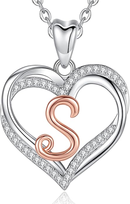 INFUSEU Unique Initial Necklaces for Women Girls Small Heart Letter Jewelry, Meaningful Personalized Gifts