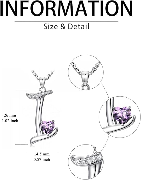 Christmas Gifts for Women Alphabet A to Z Initial Birthstone Pendant Necklaces for Women - 18k White Gold Plated Personalized Name Jewelry Valentine Mothers Day Birthday Gifts for Women Her Girlfriend