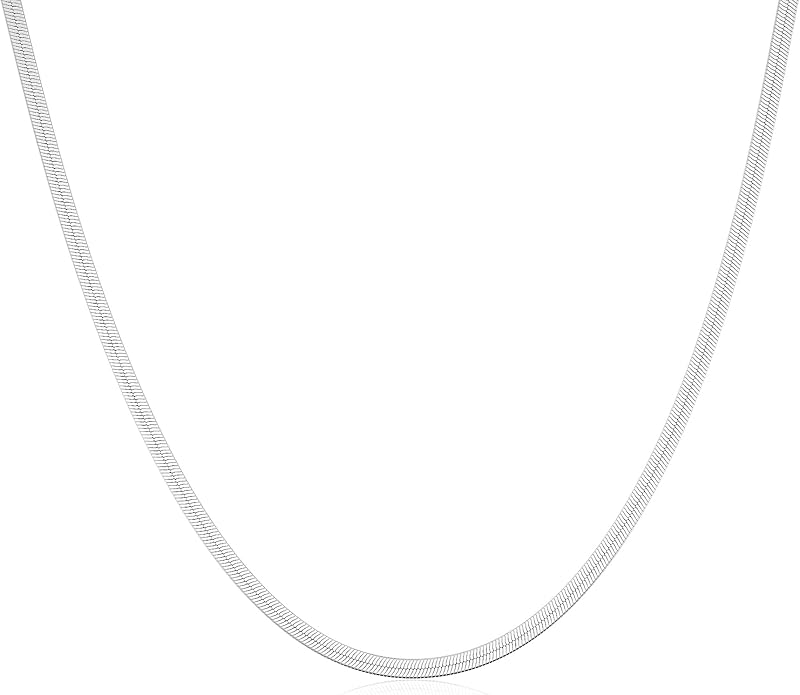 DEARMAY 14K Gold Plated Necklaces for Women, Dainty Gold Herringbone Choker Necklace Thin Layered Snake Chain Jewelry for Gifts