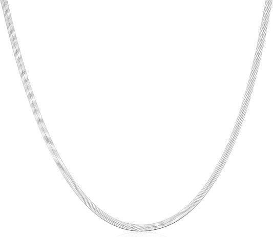 DEARMAY 14K Gold Plated Necklaces for Women, Dainty Gold Herringbone Choker Necklace Thin Layered Snake Chain Jewelry for Gifts