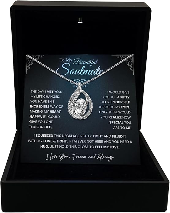 TRYNDI To My Wife Necklace from Husband - Soulmate, Girlfriend, Fiance Gift for Anniversary, Birthday, Christmas, Valentine's Day, Mother's Day - Romantic Wife Christmas Gift ideas