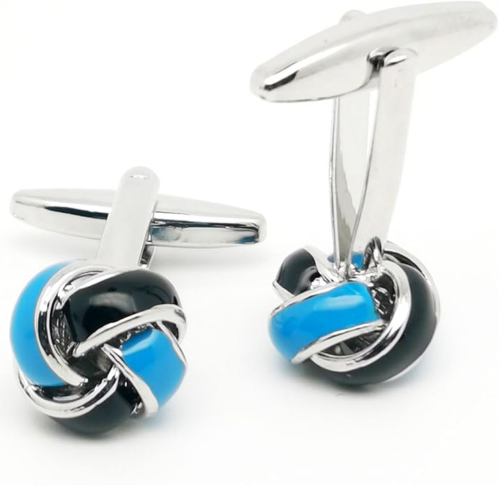Jonwo Knot Cufflinks in Gift Box Cuff Links for Men Lady Daily Wear Business Wedding Party Tuxedo Shirt Birthday Gift
