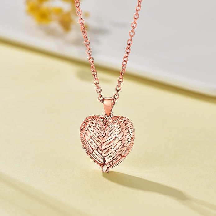 Supcare Locket Necklace That Holds Pictures-Engraved Photo Pendant Custom Jewellery Gifts for Men Women (with Jewellery Gift Box)
