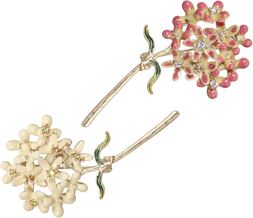 Irises Flower brooches and pins for women, Hand-driping Oil brooch pins inlaid with artificial crystals, SHE'S FREE STYLE JUST FOR YOU Green leaf safety pins enameled jewelry pins and brooches