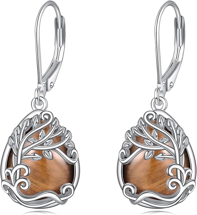 Moonstone Filigree Drop Dangle Teardrop Earrings 925 Sterling Silver Moonstone Leverback Earrings for Women Jewelry Gifts