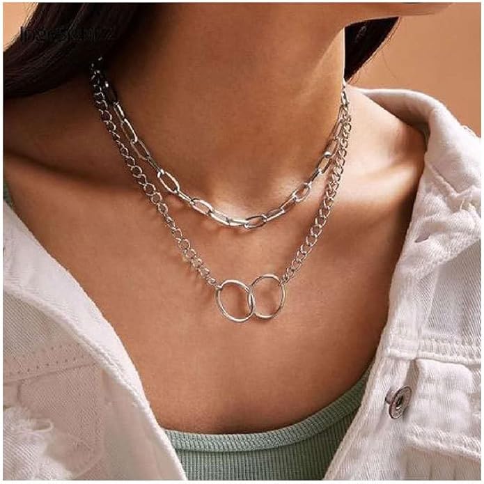 HaHaGirl Golden Collection Fashion Jewelry Set Stocking Stuffers, Layered Necklaces, Bracelets, Earrings, Rings, Modern Contemporary Style for Women
