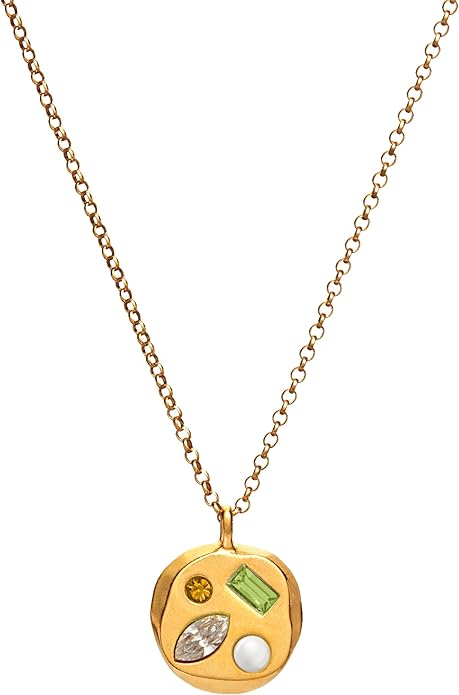 Birthdate 14k Gold Necklace for Women - 16-20in Adjustable 14 Karat Gold Chain with Lobster Clasp - Cadenas de Oro 14k Puro Para Mujer, Ladies Jewelry Birthstone